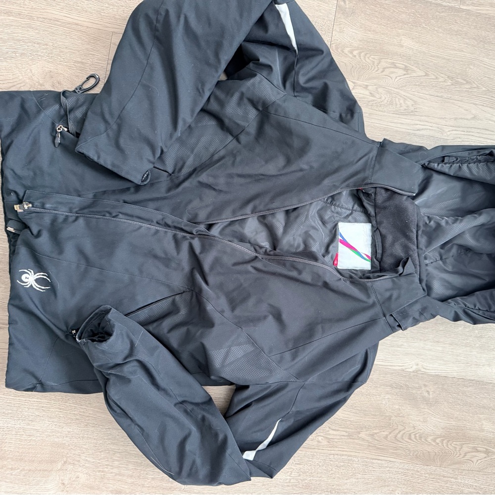 Black Spyder Waterproof Hooded Jacket